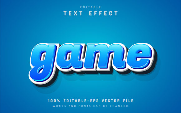 Blue Game Text Effect: A Bold Vector Asset for Modern Designers