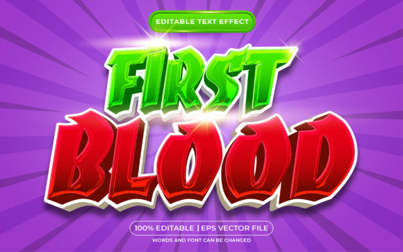 First Blood 3D Editable Text Effect: Bold, Cinematic Typography