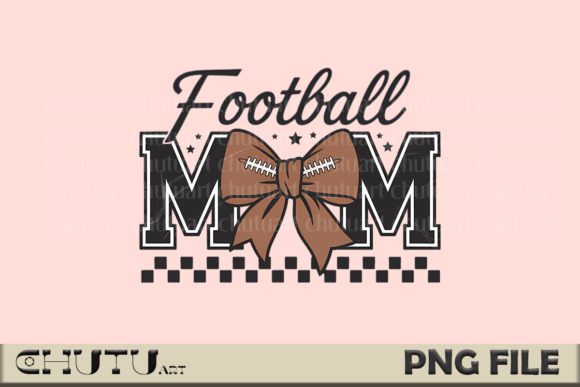 Game Day Style: The Football Mom PNG with a Cute Bow