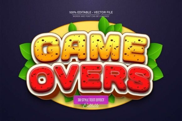 Game Over Cartoon Style 3D Text Effect: Instant Visual Punch