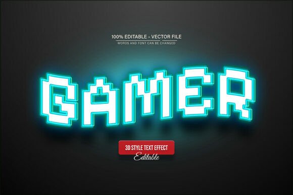 Game Pixel Blue Glow: A Dynamic Vector Text Effect