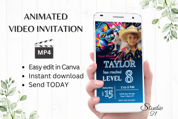 Gamer 8: A Digital Animated Invitation for Epic Birthdays