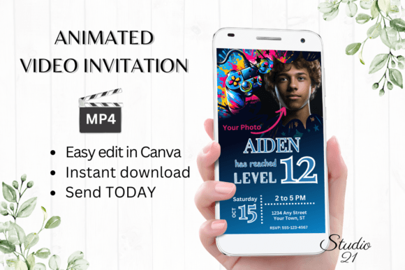 Level Up Your Next Celebration: The Ultimate Gamer 12 Digital Invite