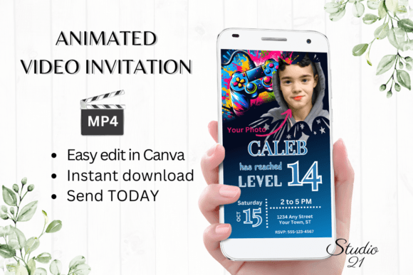 Level Up Your Party: The Ultimate Gamer 14 Digital Invite
