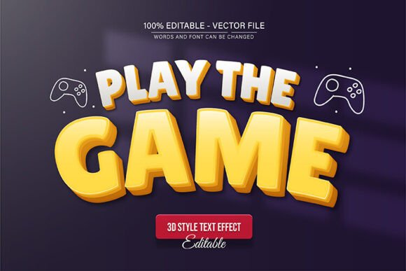 Play Game 3D Style Text Effect: Editable Vector for Dynamic Designs