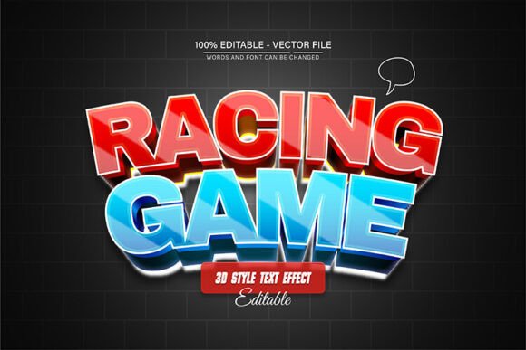 Racing Game 3D Text Effect Editable: Ignite Your Visuals