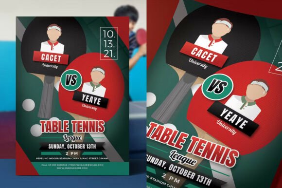 Score Big With This Dynamic Table Tennis Game Flyer Template