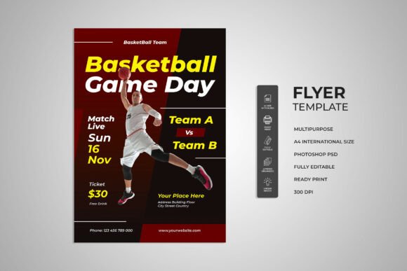 Score Big with Your Next Promotion: The Basketball Game Day Flyer