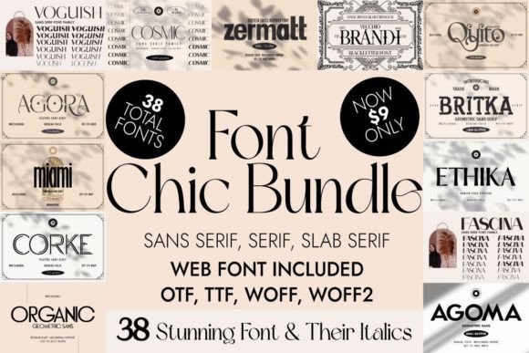 Transform Your Brand with the Chic, Luxury, and Elegant Font Bundle